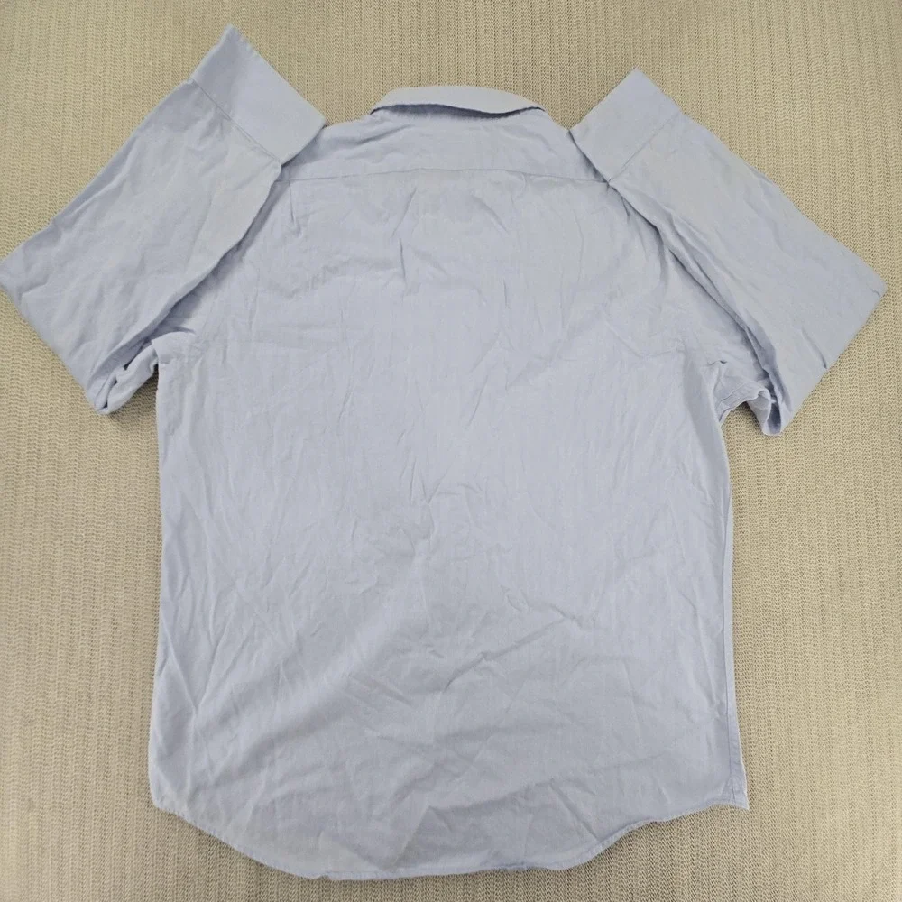 Banana Republic Shirt Mens XL Blue Herringbone Long Sleeve Dress Button Up
